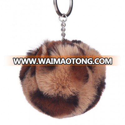 leopard print llaveros marvel pompom fur pom pom pon plush keychain custom metal keyring jordan funko pop promotional keychain