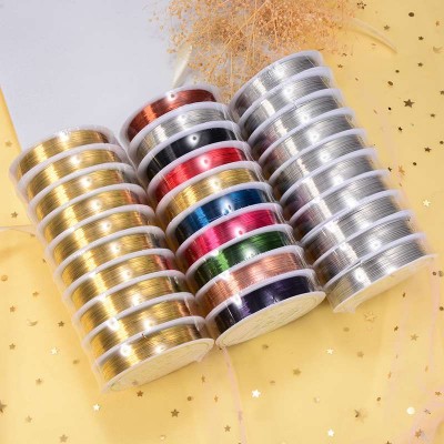 Wholesale Many Sizes Gold Silver Colorful Bead Wire 0.3mm flexible Copper Wire for Bracelet Jewelry Making